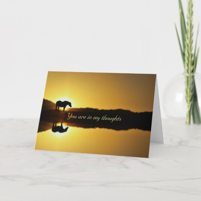 Horse and Sunset and Vatten Sympathy Kort (Framsida)