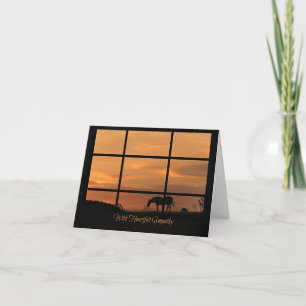 Horse and Sunset through Window Heartfel Sympathy Kort