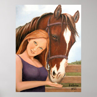 Horse and Woman Best Friends Poster