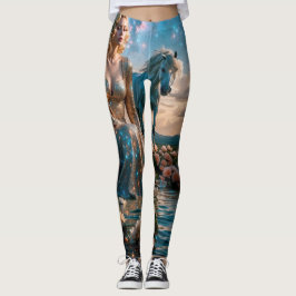 Horse and Woman by Vatten Leggings
