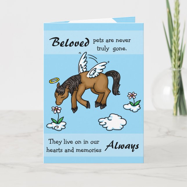 Horse Angel Sympathy Card Kort (Framsida)