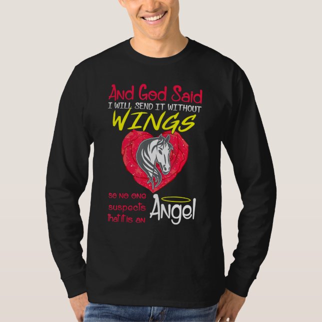 Horse Angel utan Vingar Pet T Shirt (Framsida)