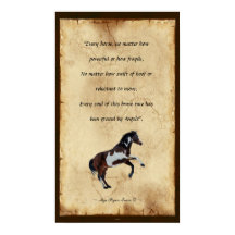 "Horse Änglar" Parchment-stil Poetry Poster