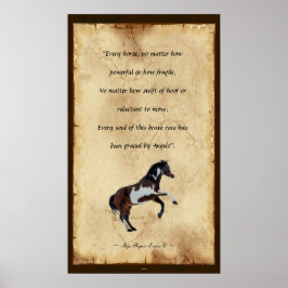 "Horse Änglar" Parchment-stil Poetry Poster