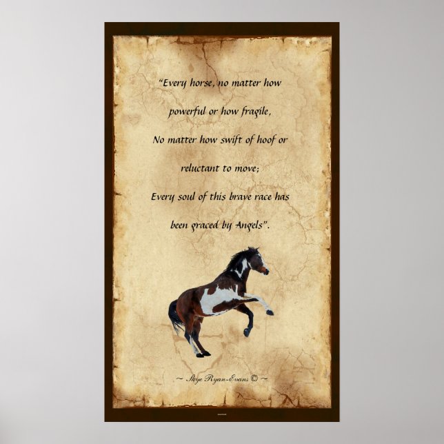 "Horse Änglar" Parchment-stil Poetry Poster (Framsidan)