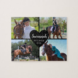 Horse Anpassningsbar 4 Photos Collage Black Pussel