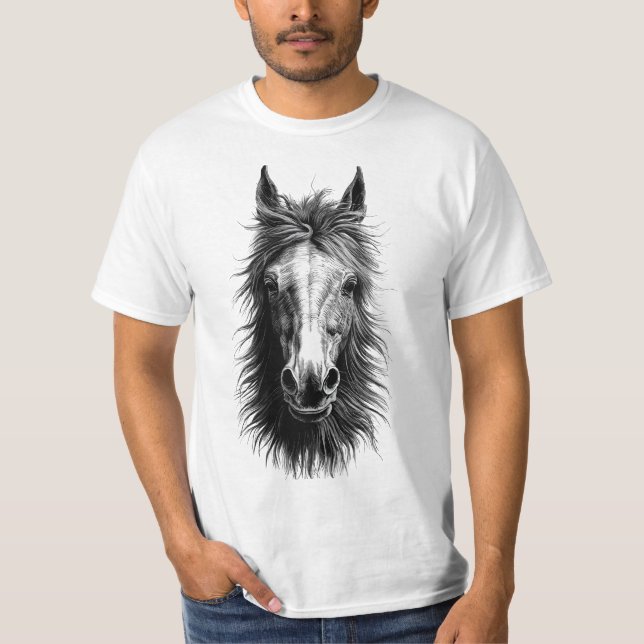 Horse Ansikte Art Tee (Framsida)