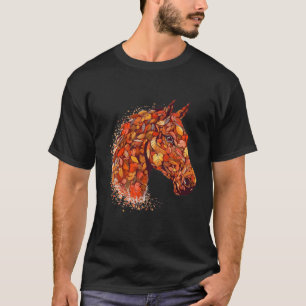 Horse Ansikte Höst löv Thanksgiving Day Horseback T Shirt
