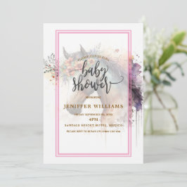 Horse ansikte med blomkrans. inbjudningar