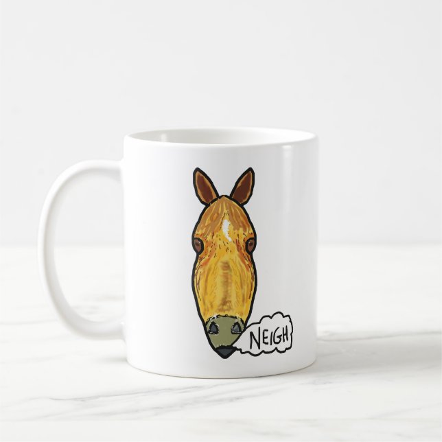 Horse Ansikte Neigh Kaffemugg (Vänster)
