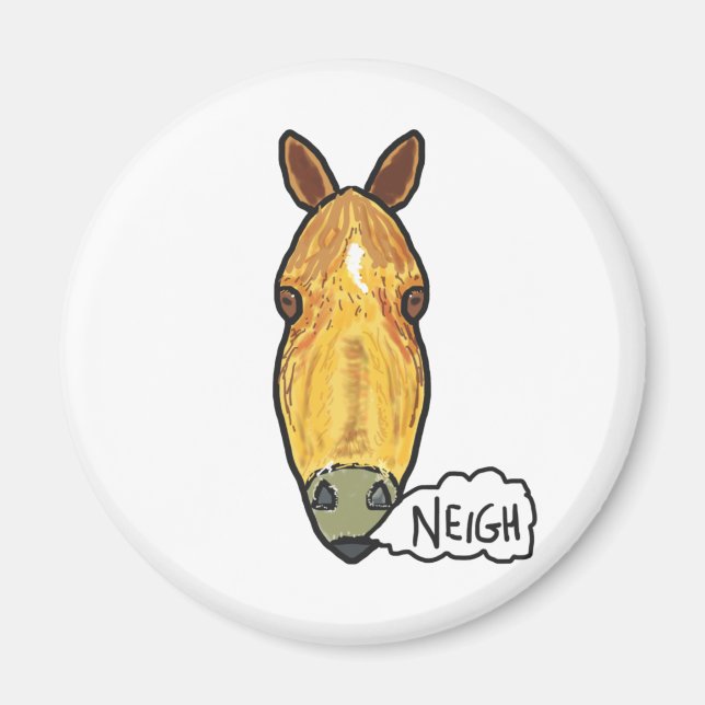 Horse Ansikte Neigh Magnet (Framsidan)