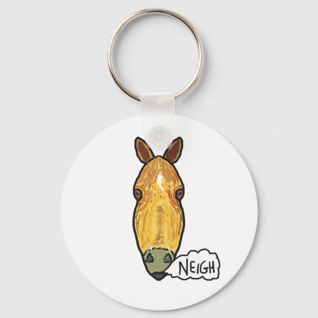 Horse Ansikte Neigh Nyckelring (Framsida)