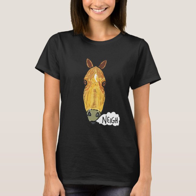 Horse Ansikte Neigh T Shirt (Framsida)