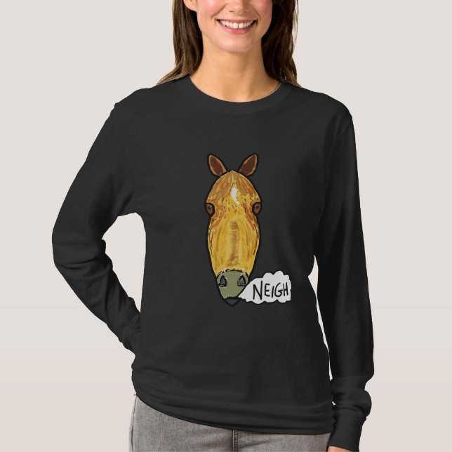 Horse Ansikte Neigh T Shirt (Framsida)