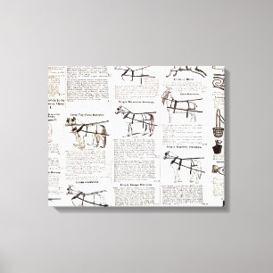Horse Antique Repress Newspaper Art Canvastryck