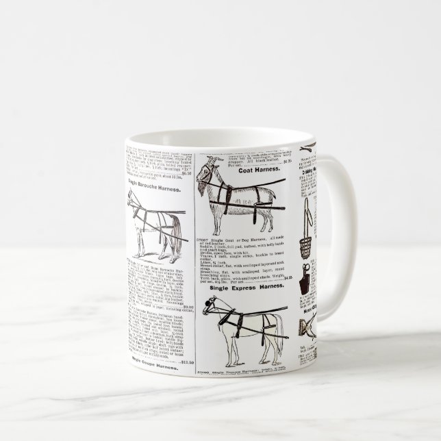 Horse Antique Repress Newspaper Art Kaffemugg (Framsida höger)