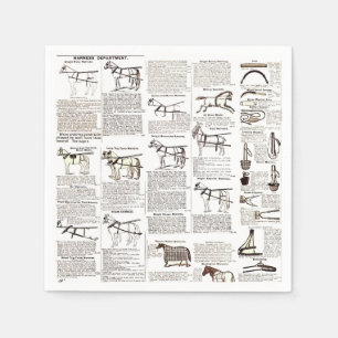 Horse Antique Repress Newspaper Art Pappersservett