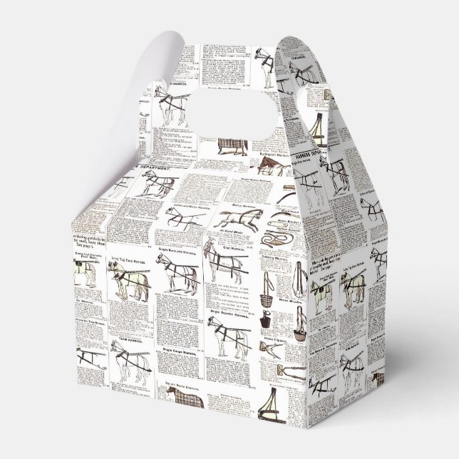 Horse Antique Repress Newspaper Art Presentaskar (Framsidan Sidan)