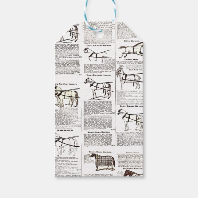 Horse Antique Repress Newspaper Art Presentetikett (Framsidan)