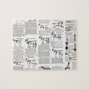 Horse Antique Repress Newspaper Art Pussel