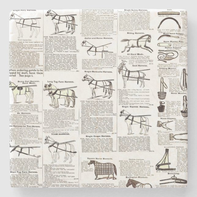 Horse Antique Repress Newspaper Art Stenunderlägg (Framsidan)