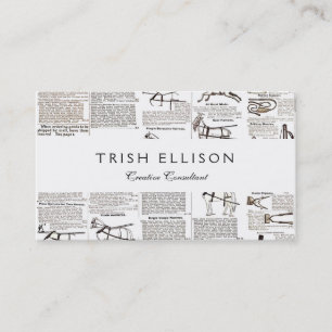 Horse Antique Repress Newspaper Art Visitkort