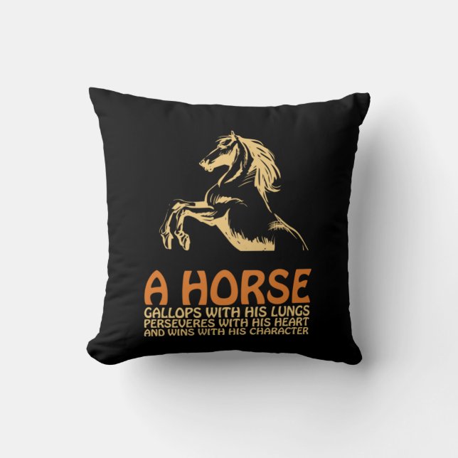 Horse Art A Horse Gallops Kudde (Framsida)