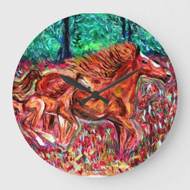 Horse Art - Designer Clocks - Art by D. Davidsohn Stor Klocka (Framsida)