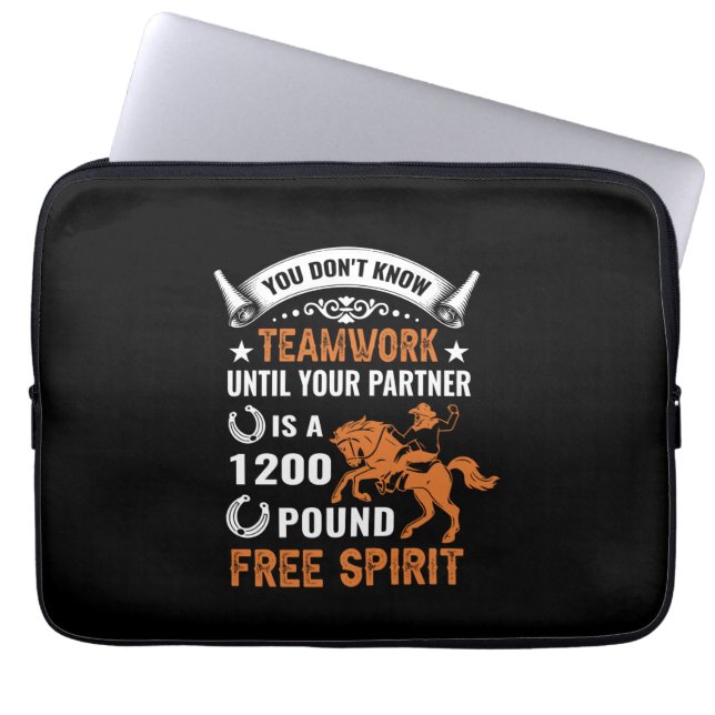 Horse Art Du känner inte till teamwork Laptop Fodral (Framsidan)