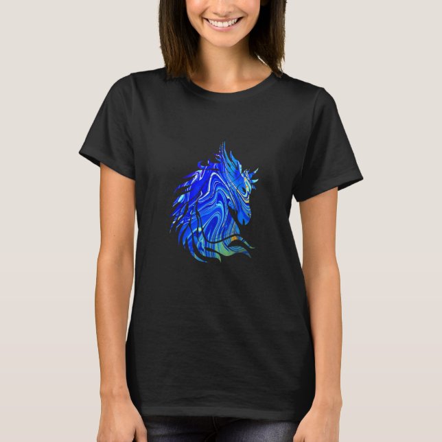 Horse Art Rider Riding T Shirt (Framsida)