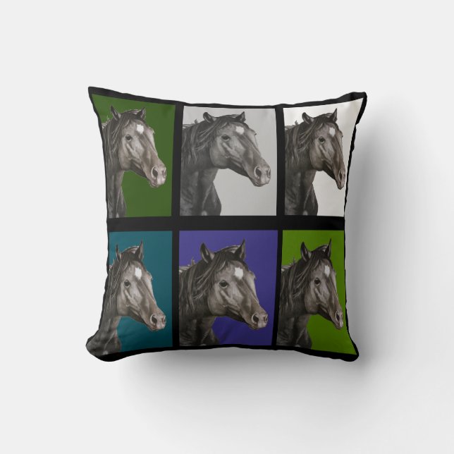 Horse Art Throw Cushion Kudde (Framsida)