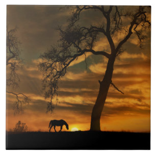 Horse Art Tile Kakelplatta
