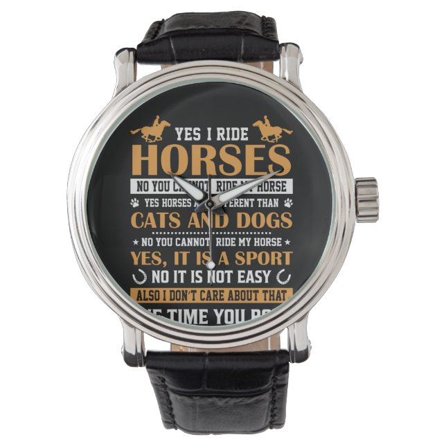 Horse Art Yes I Ride Horses Armbandsur (Framsida)