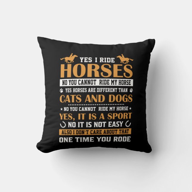 Horse Art Yes I Ride Horses Kudde (Framsida)