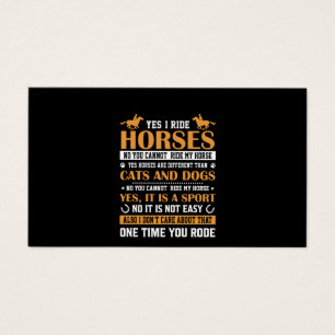 Horse Art Yes I Ride Horses Visitkort