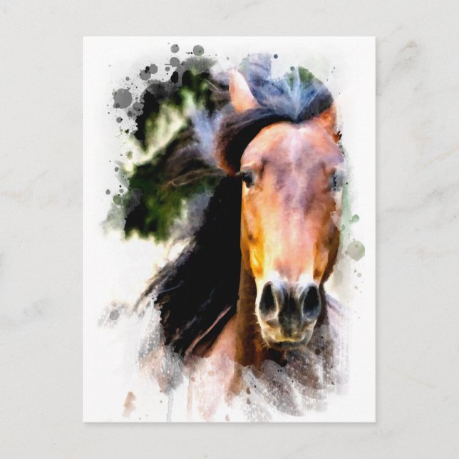 *~ Horse Artistic Painting Equine AR22 Artsy Vykort (Framsida)