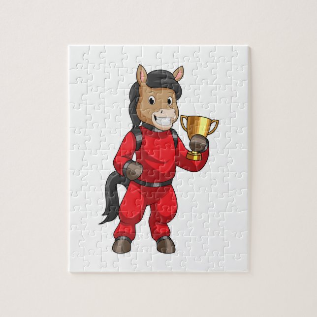 Horse as Champion med Trophy Pussel (Vertikal)