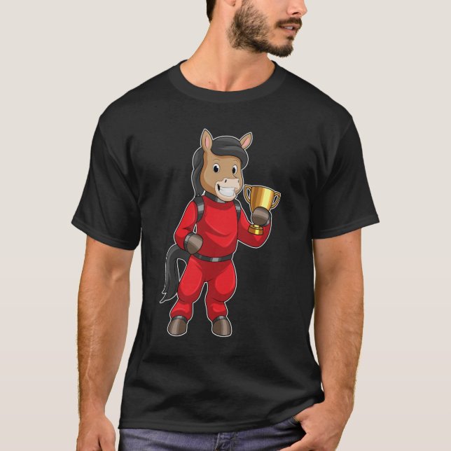 Horse as Champion med Trophy T Shirt (Framsida)