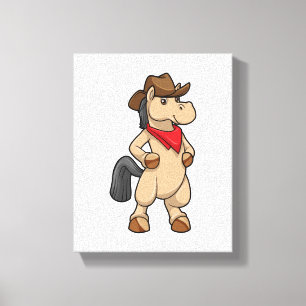 Horse as Cowboy Canvastryck