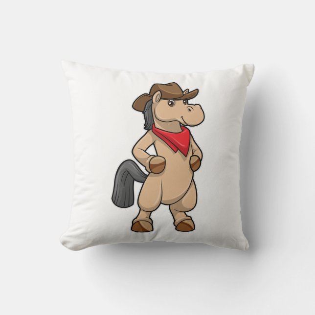 Horse as Cowboy Kudde (Framsida)