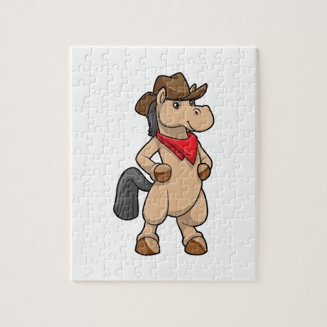Horse as Cowboy Pussel (Vertikal)