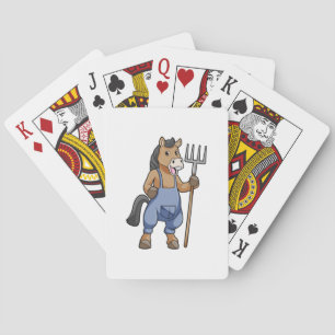 Horse as Farmer med Rake Casinokort