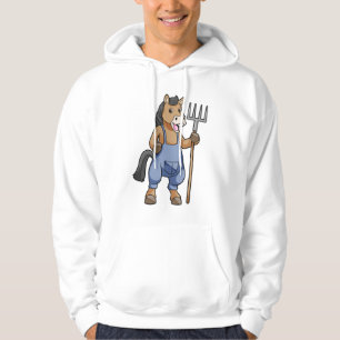 Horse as Farmer med Rake Hoodie