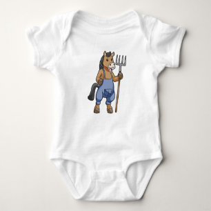 Horse as Farmer med Rake T Shirt