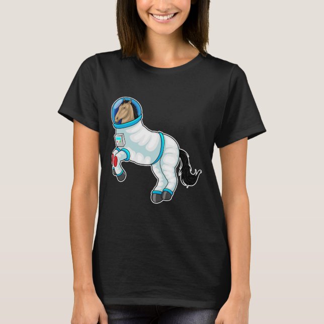 Horse Astronaut Space T Shirt (Framsida)