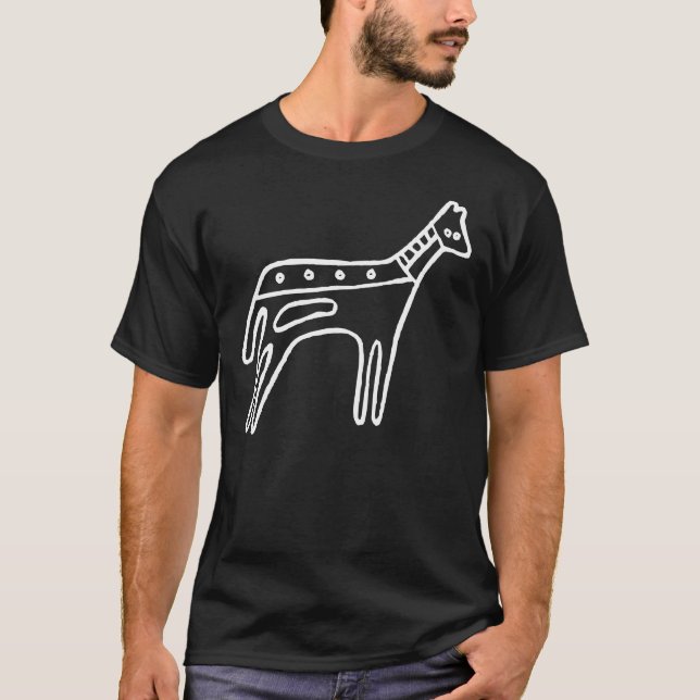Horse, Australian teckning (Aborigine) Tee Shirt (Framsida)