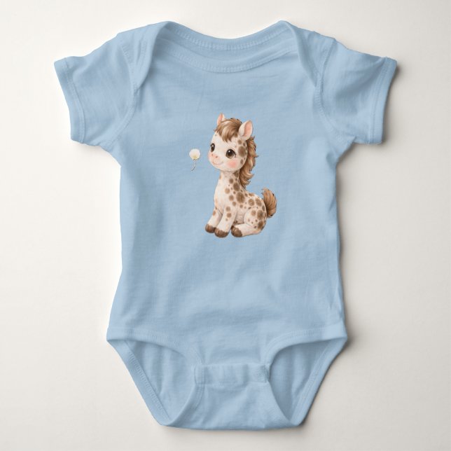 Horse Baby Bodysuit – Cute Farm Animal Baby 🐴 T Shirt (Framsida)