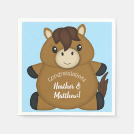 Horse Baby Shower Blue Boy Pappersservett