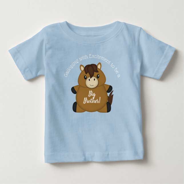 Horse Baby Shower Blue Boy T Shirt (Framsida)