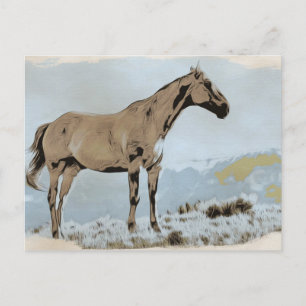 *~* Horse - Backe Mountains AR22 Equine Western Vykort